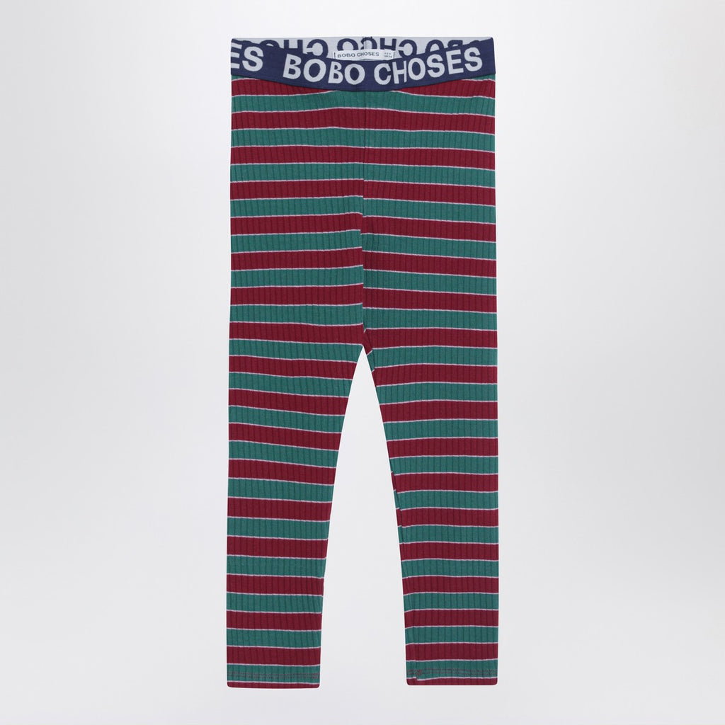 Bobo Choses Ribbed striped cotton leggings