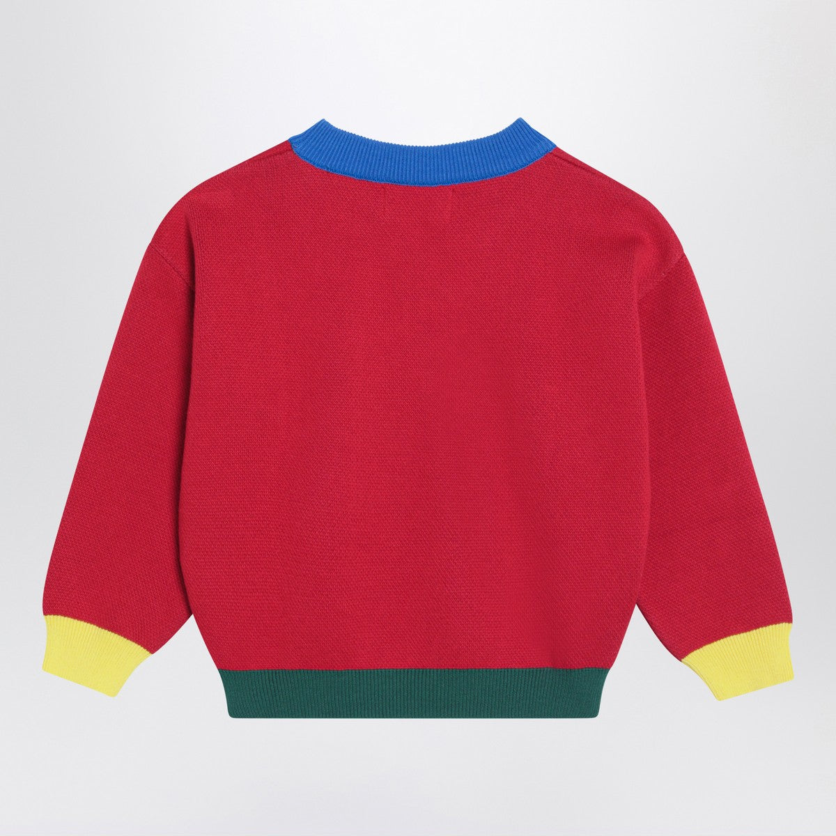 Bobo Choses Red sweater with logo intarsia