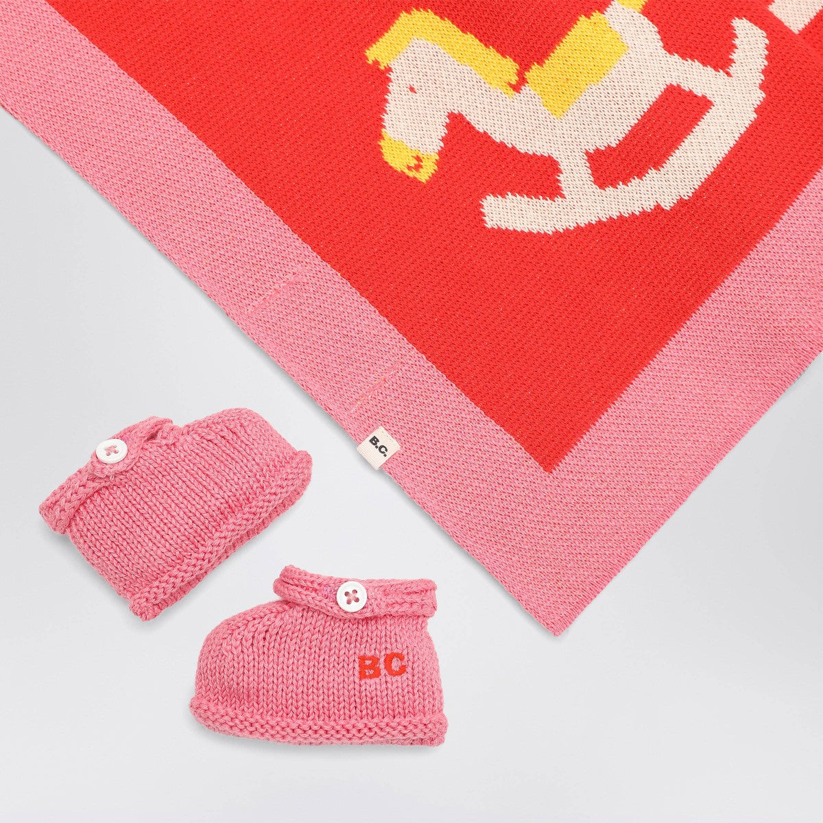 Bobo Choses Red cotton two-piece Rocking Horse set