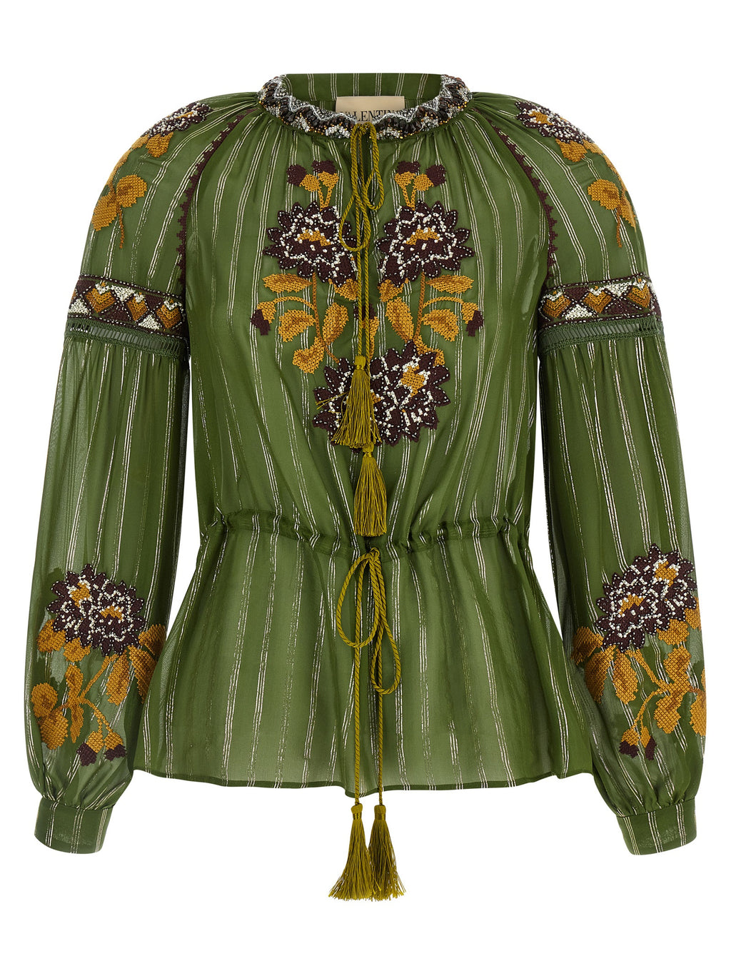Valentino Garavani Embroidered Lurex Silk Shirt