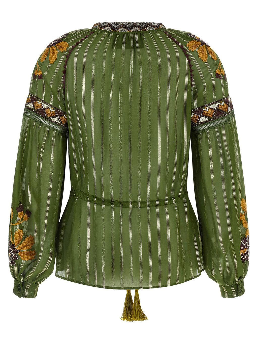 Valentino Garavani Embroidered Lurex Silk Shirt
