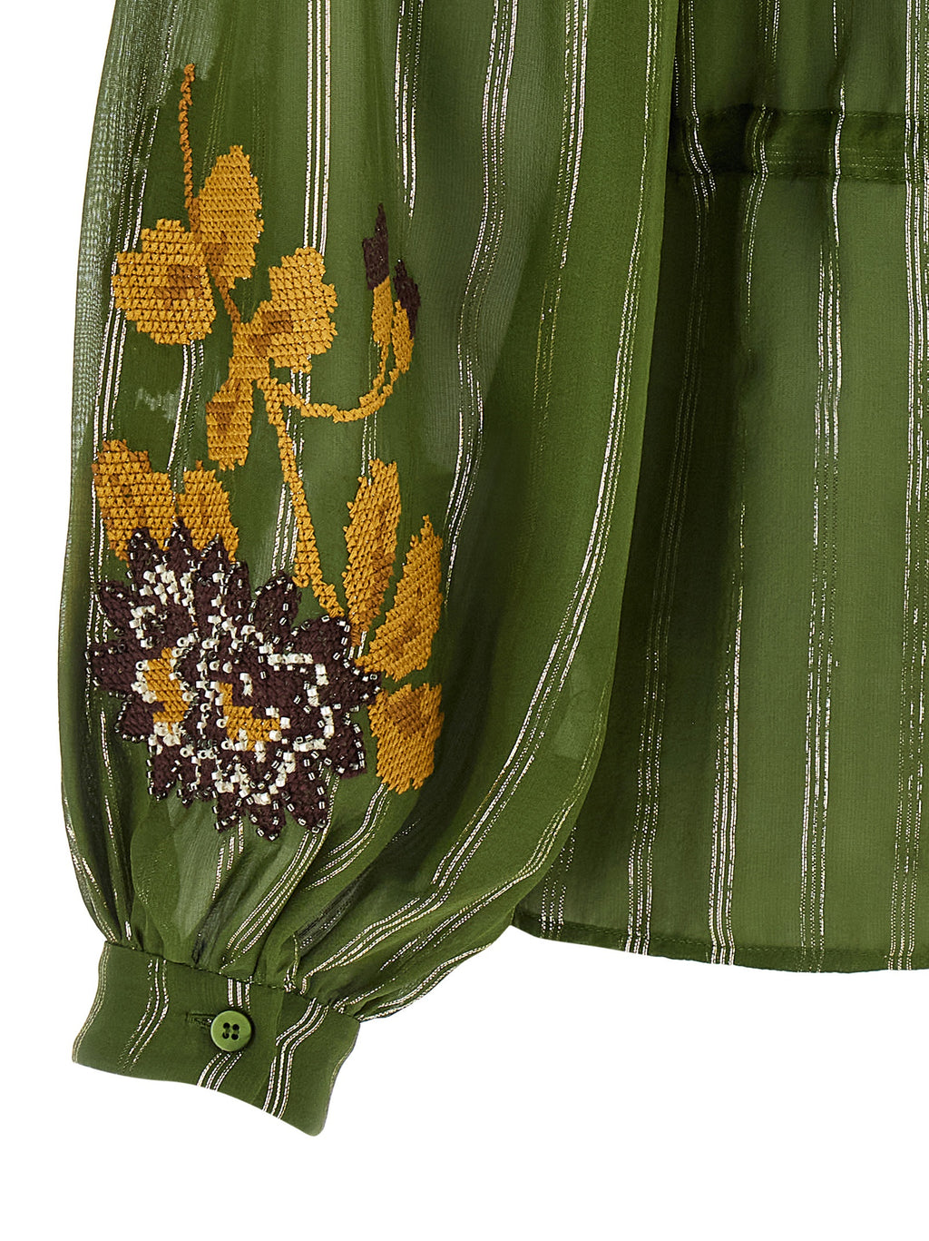 Valentino Garavani Embroidered Lurex Silk Shirt