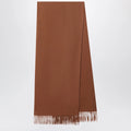 Max Mara Leather-brown cashmere scarf