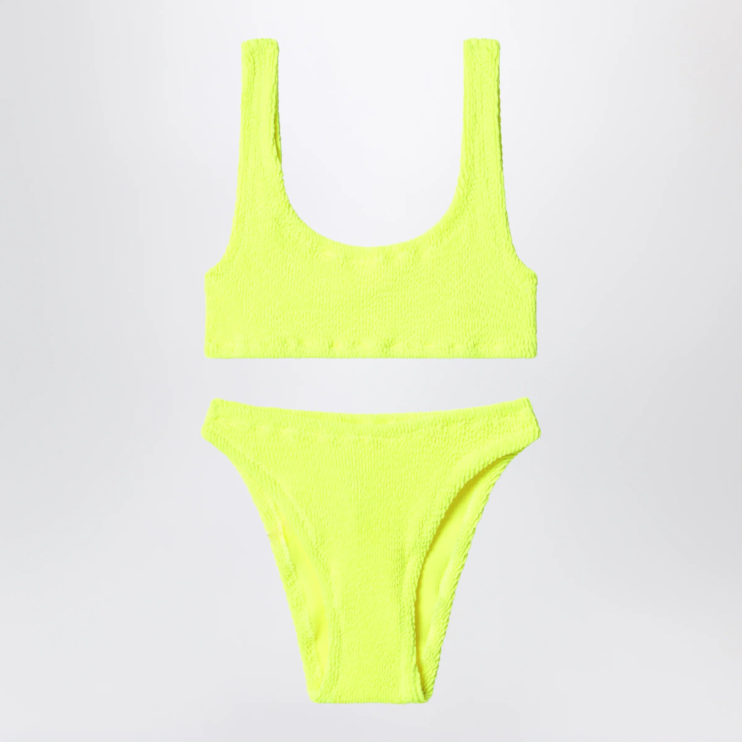 MC2 Saint Barth Baker bikini in neon yellow crinkle fabric