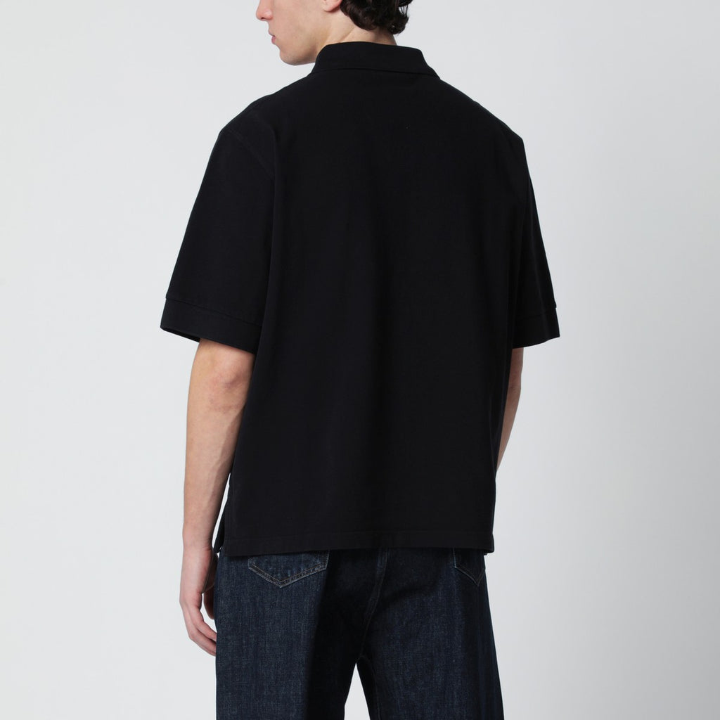 STUDIO NICHOLSON Balaton polo black in cotton piqué