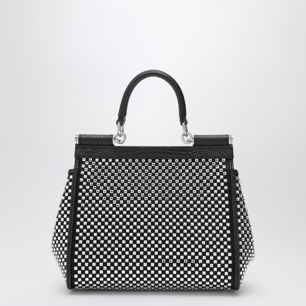 Dolce & Gabbana Dolce&Gabbana Black Sicily medium handbag with crystals