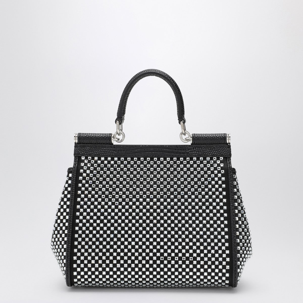 Dolce & Gabbana Dolce&Gabbana Black Sicily medium handbag with crystals