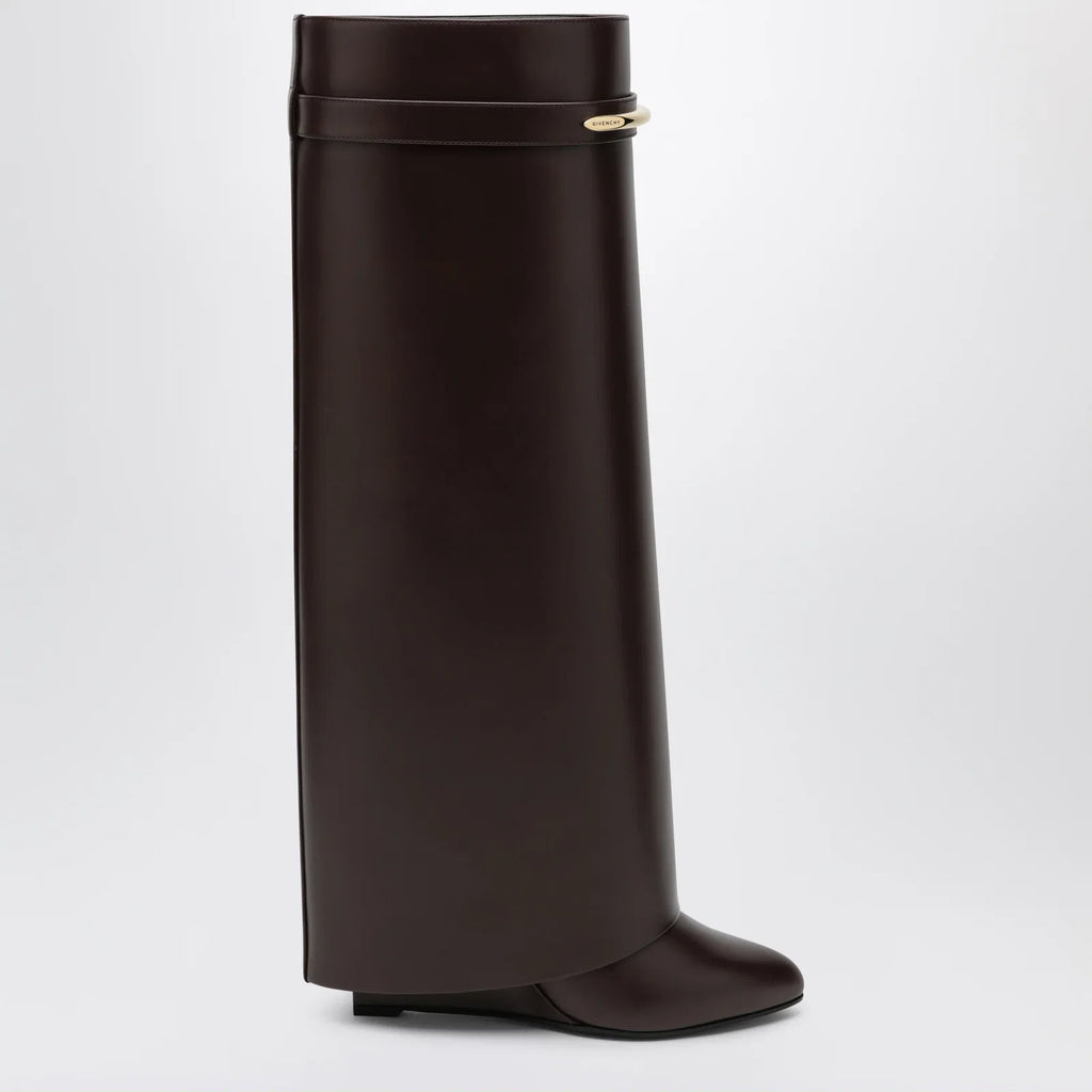 Givenchy Shark Pinch leather boots in ebony brown