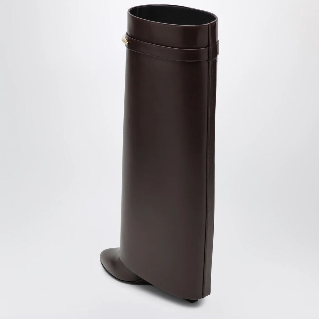 Givenchy Shark Pinch leather boots in ebony brown