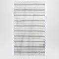 Tekla White beach towel with striped pattern