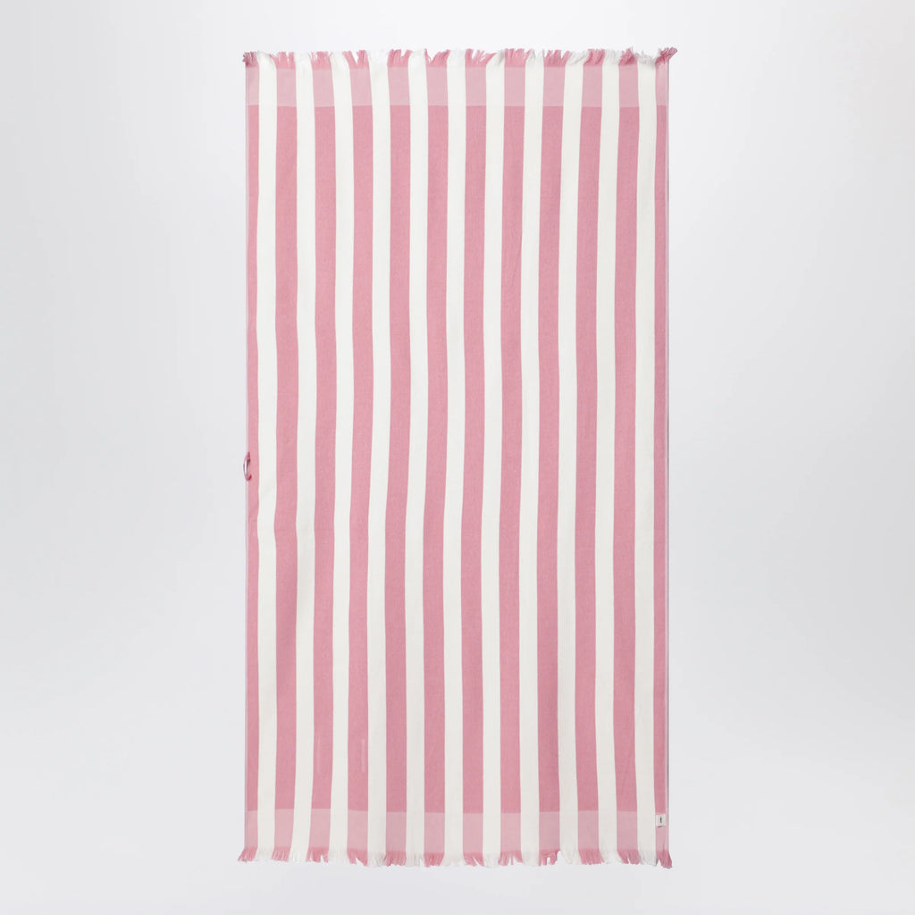 Tekla Pink/white striped beach towel