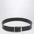 The Frankie Shop Sarno belt in smooth black leather with silver buckle