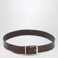 The Frankie Shop Sarno belt in brown leather with silver buckle
