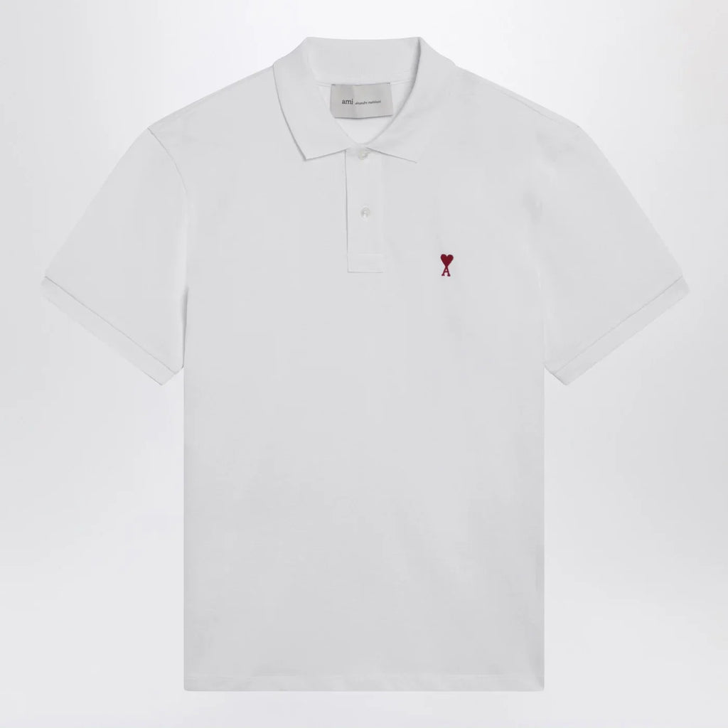 Ami Paris Ami De Coeur white polo shirt