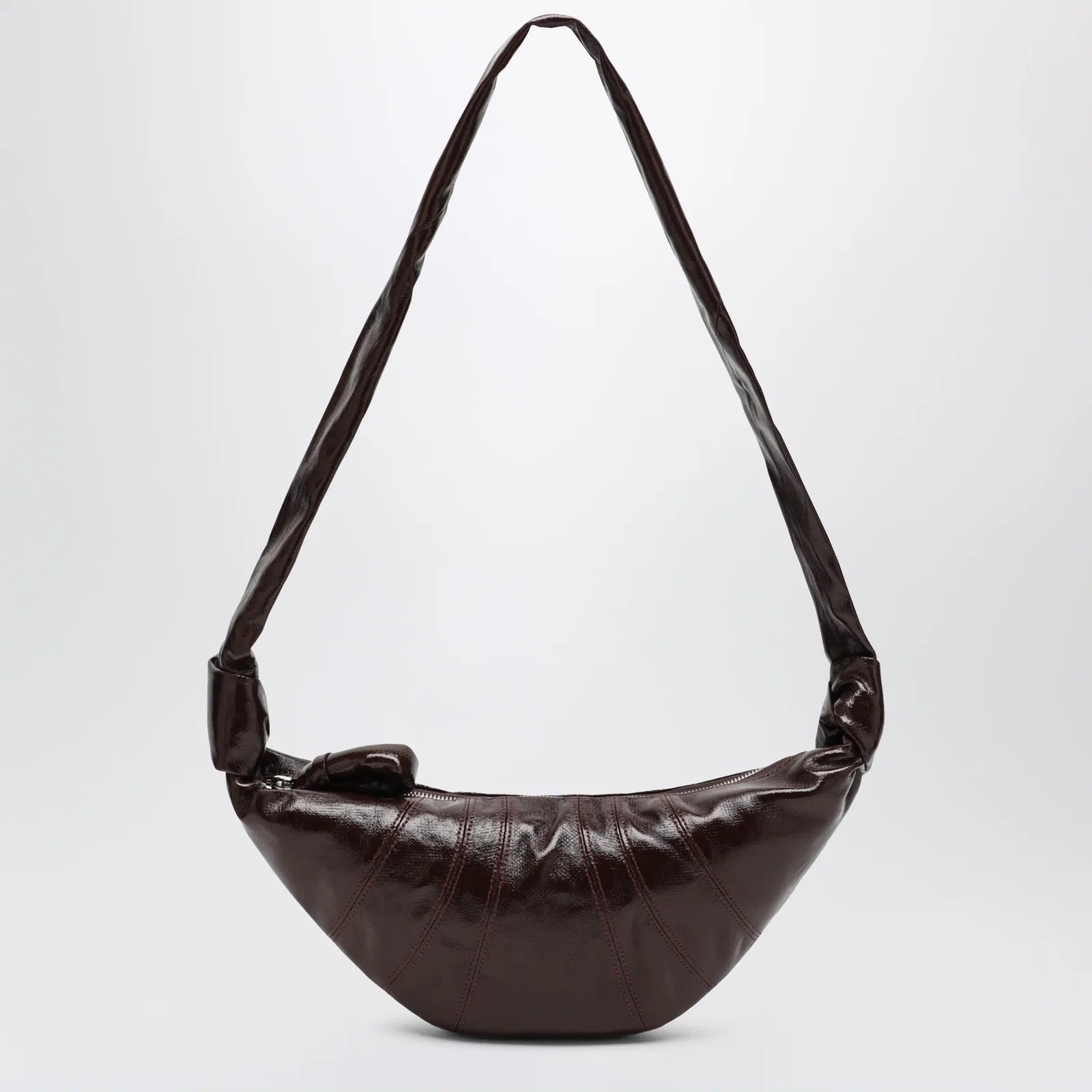 LEMAIRE Small Croissant bag in brown coated cotton