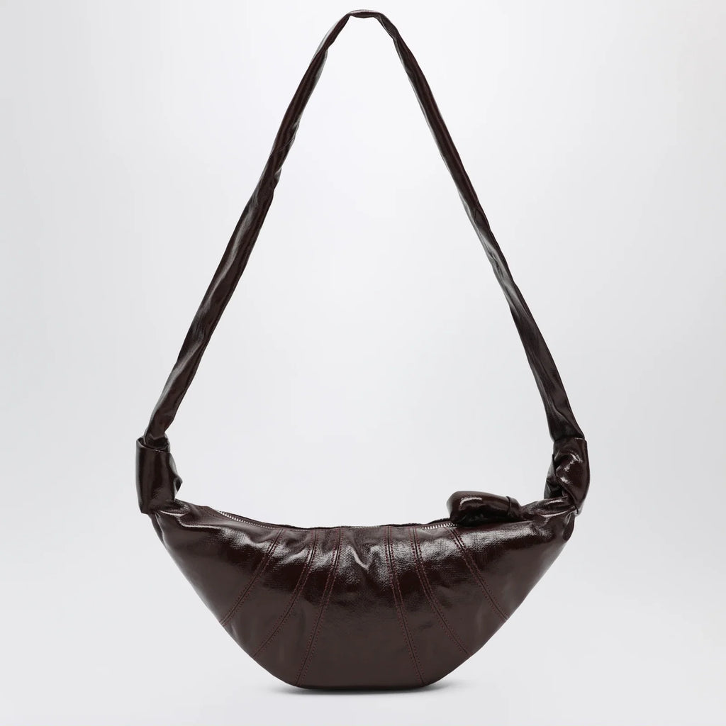LEMAIRE Small Croissant bag in brown coated cotton