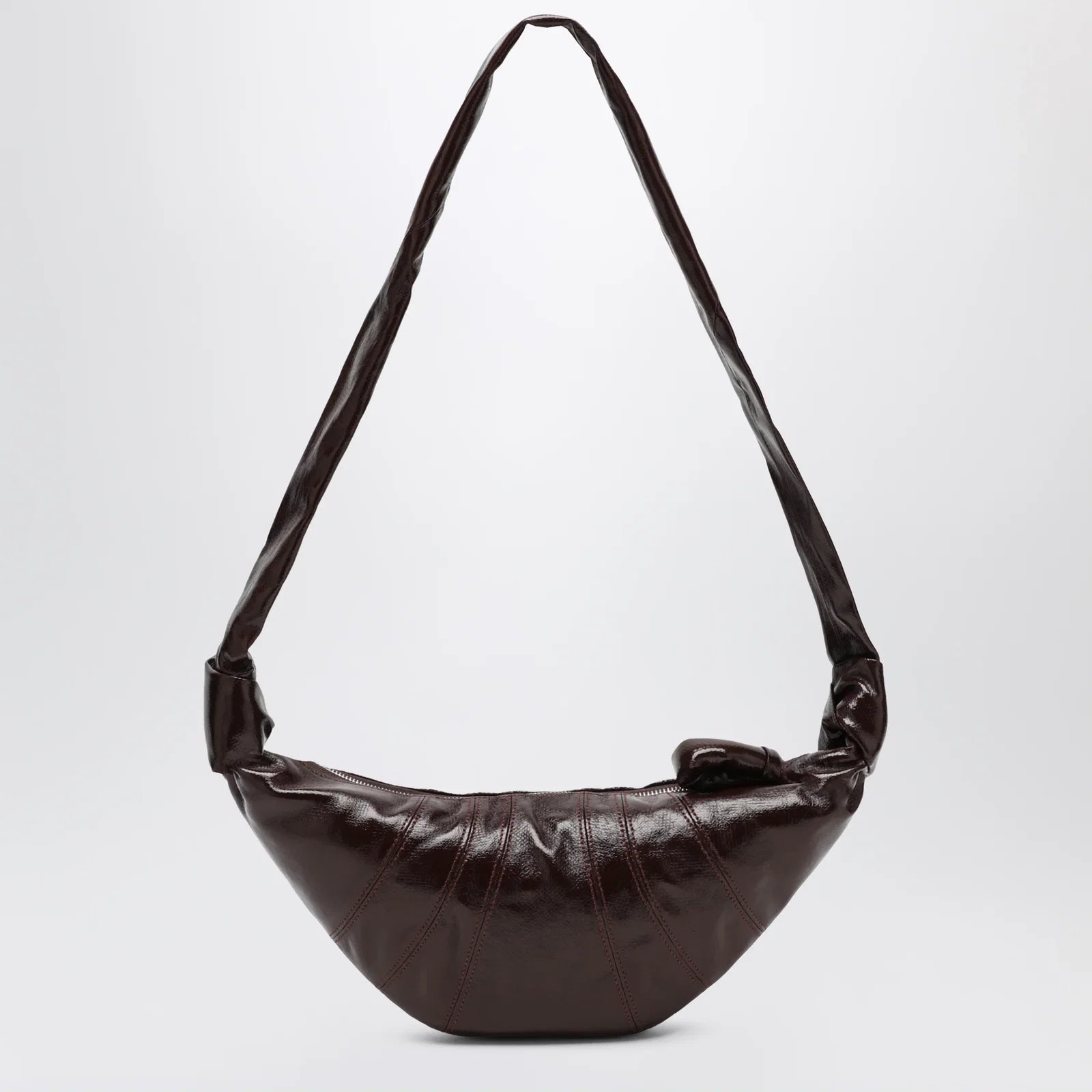 LEMAIRE Small Croissant bag in brown coated cotton