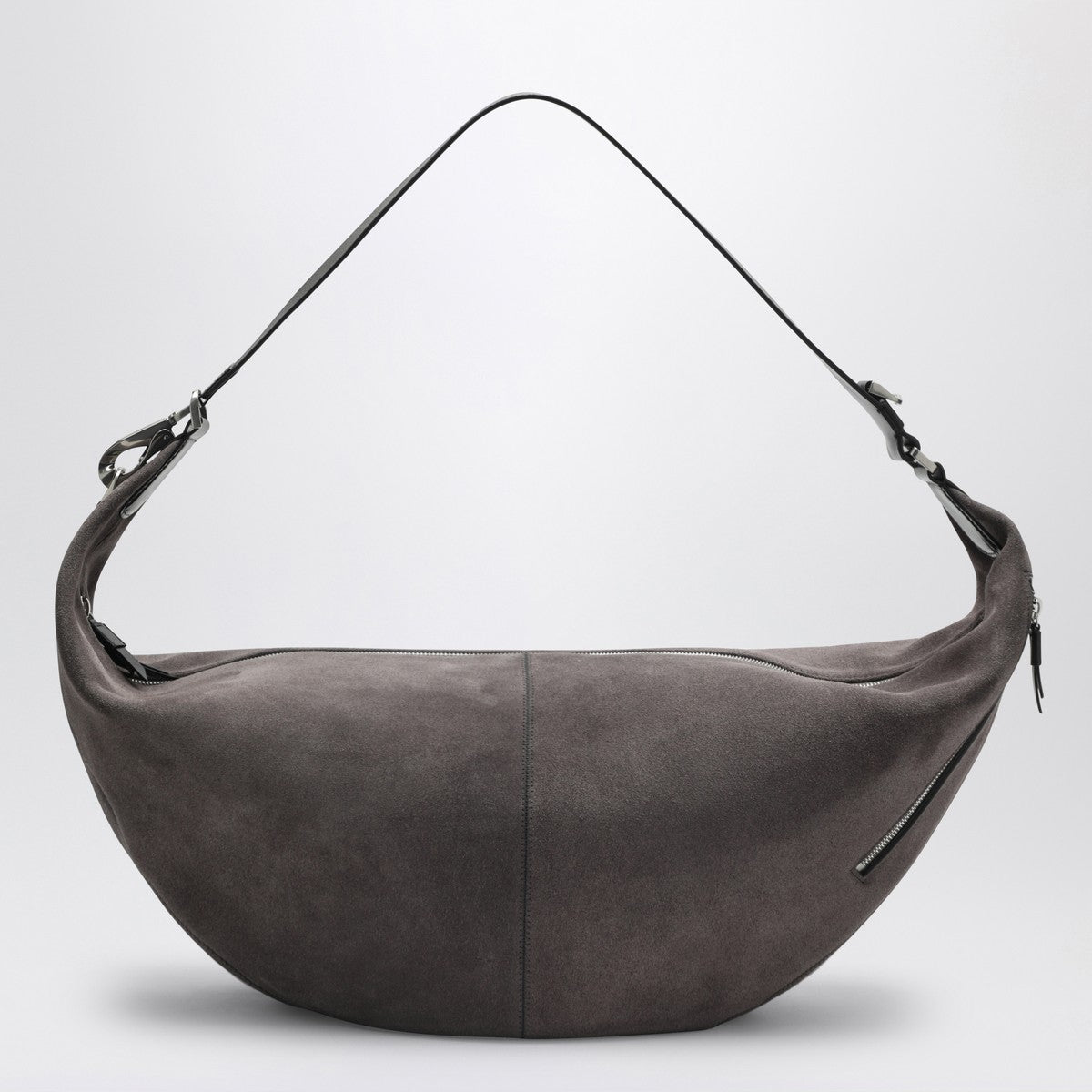 LEMAIRE Greige Quiver Clip suede bag