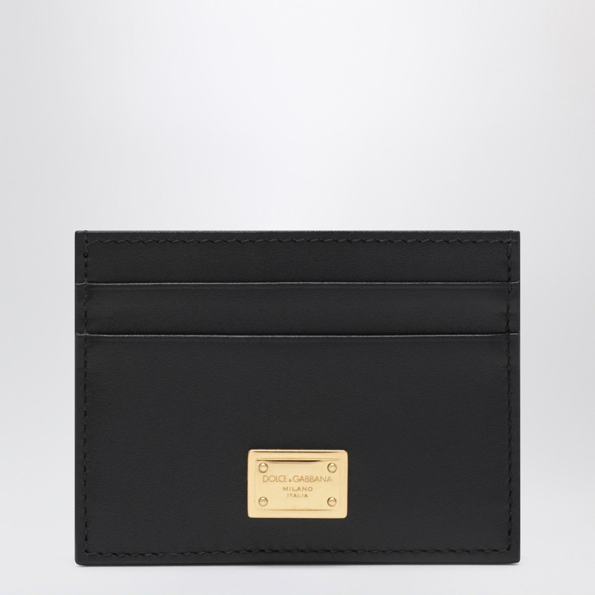Dolce & Gabbana Dolce&Gabbana Black leather card holder with logo tag