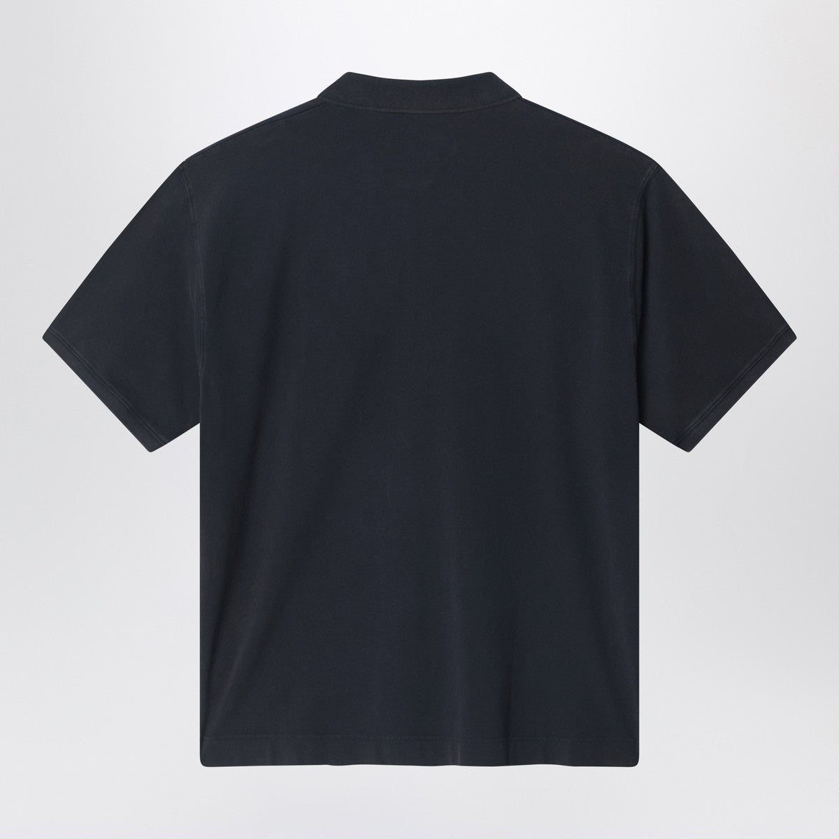 Acne Studios Black polo shirt with distressed finish
