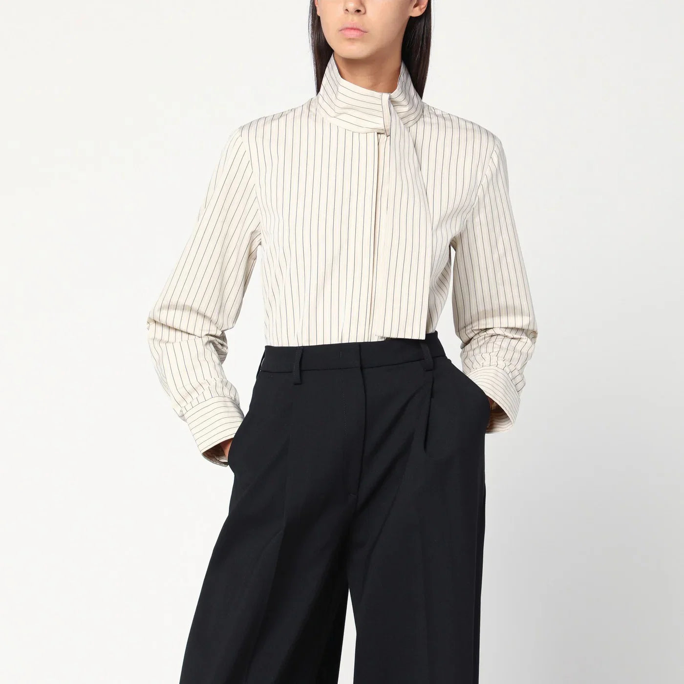Patou Striped shirt with scarf collar