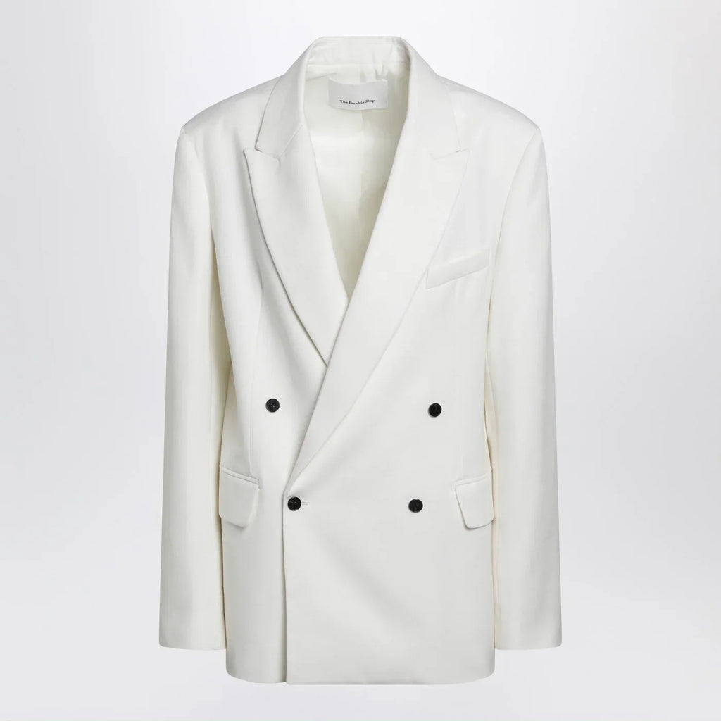 The Frankie Shop White double-breasted wool-blend jacket