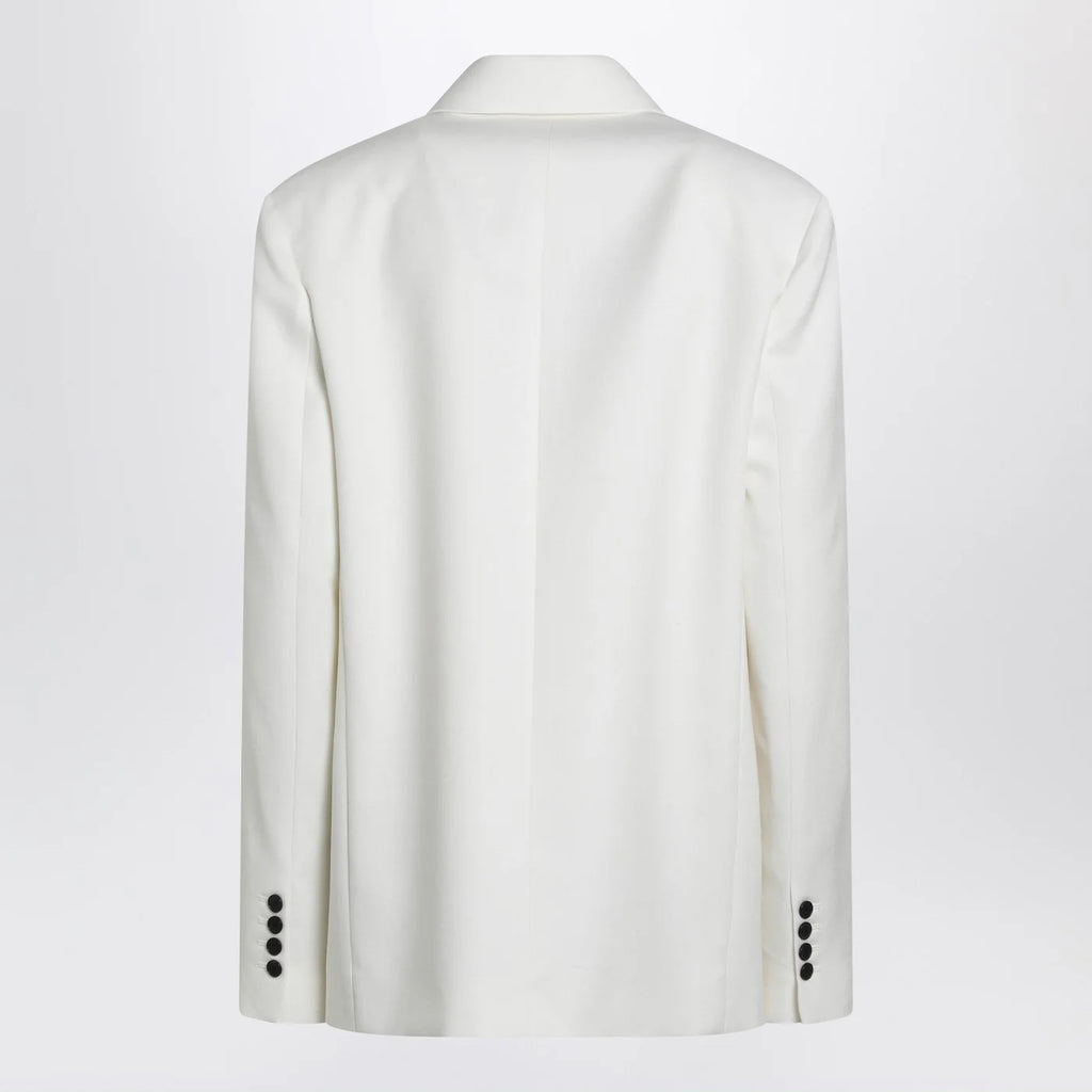 The Frankie Shop White double-breasted wool-blend jacket