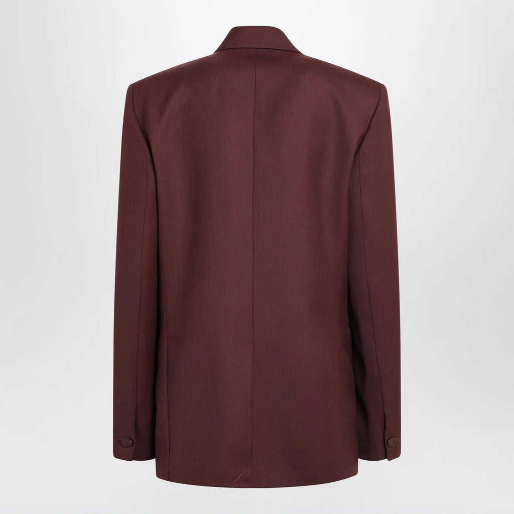 The Frankie Shop Monterey burgundy structured wool-blend jacket