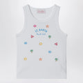 MC2 Saint Barth White tank top with embroidered logo
