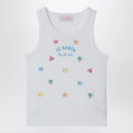 MC2 Saint Barth White tank top with embroidered logo