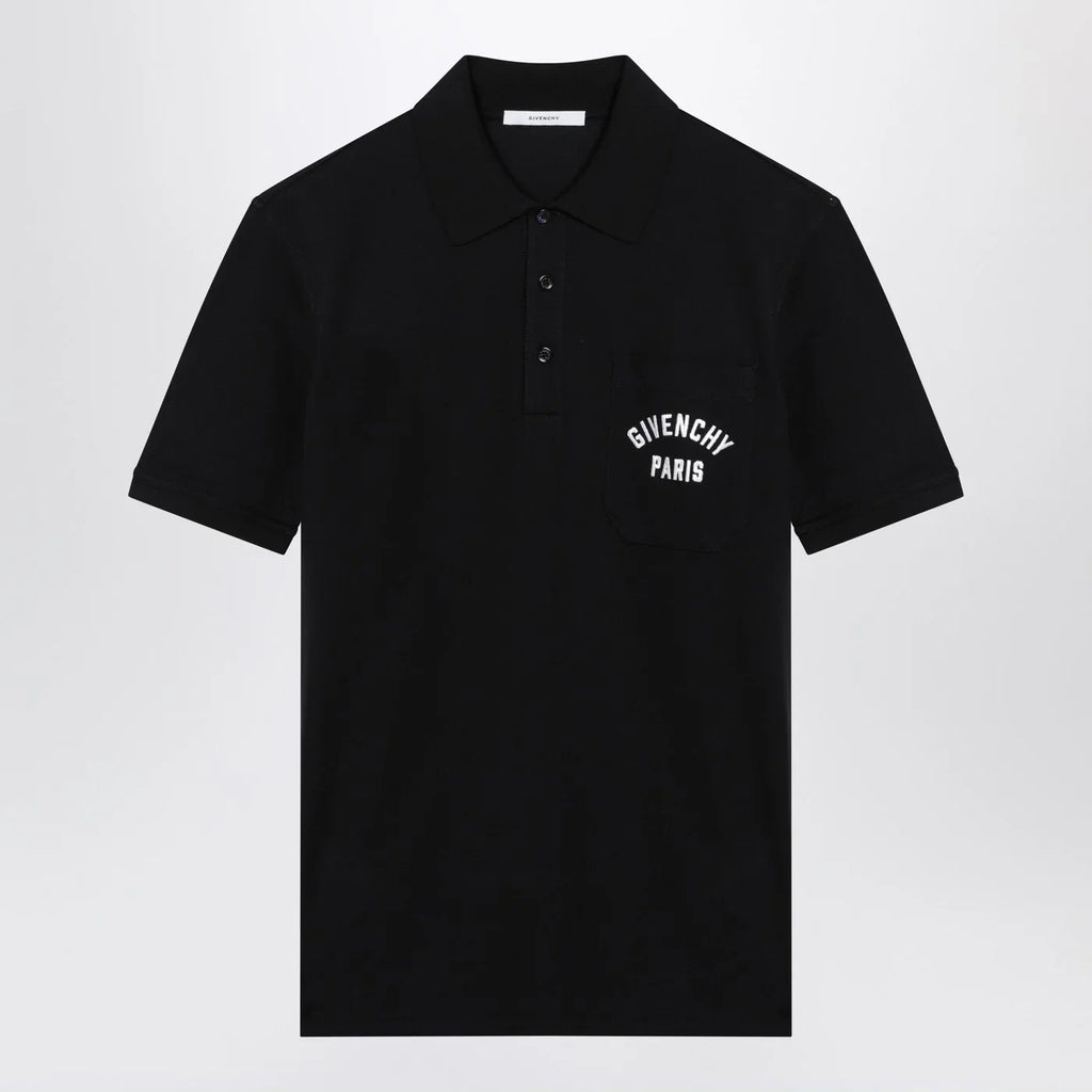 Givenchy Dark blue polo shirt with logo embroidery