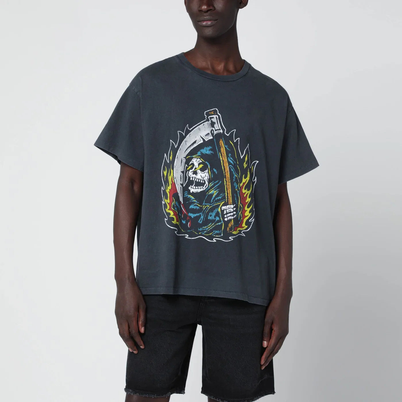 Gallery Dept. Black Big Reaper ATK vintage-effect T-shirt