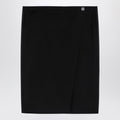 Givenchy Black wool skirt with metal button 4G