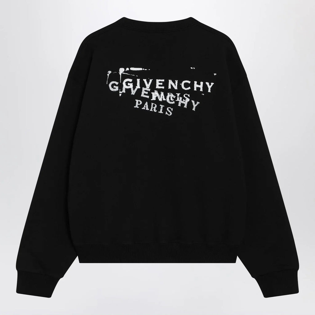 Givenchy Black brushed cotton sweatshirt with logo