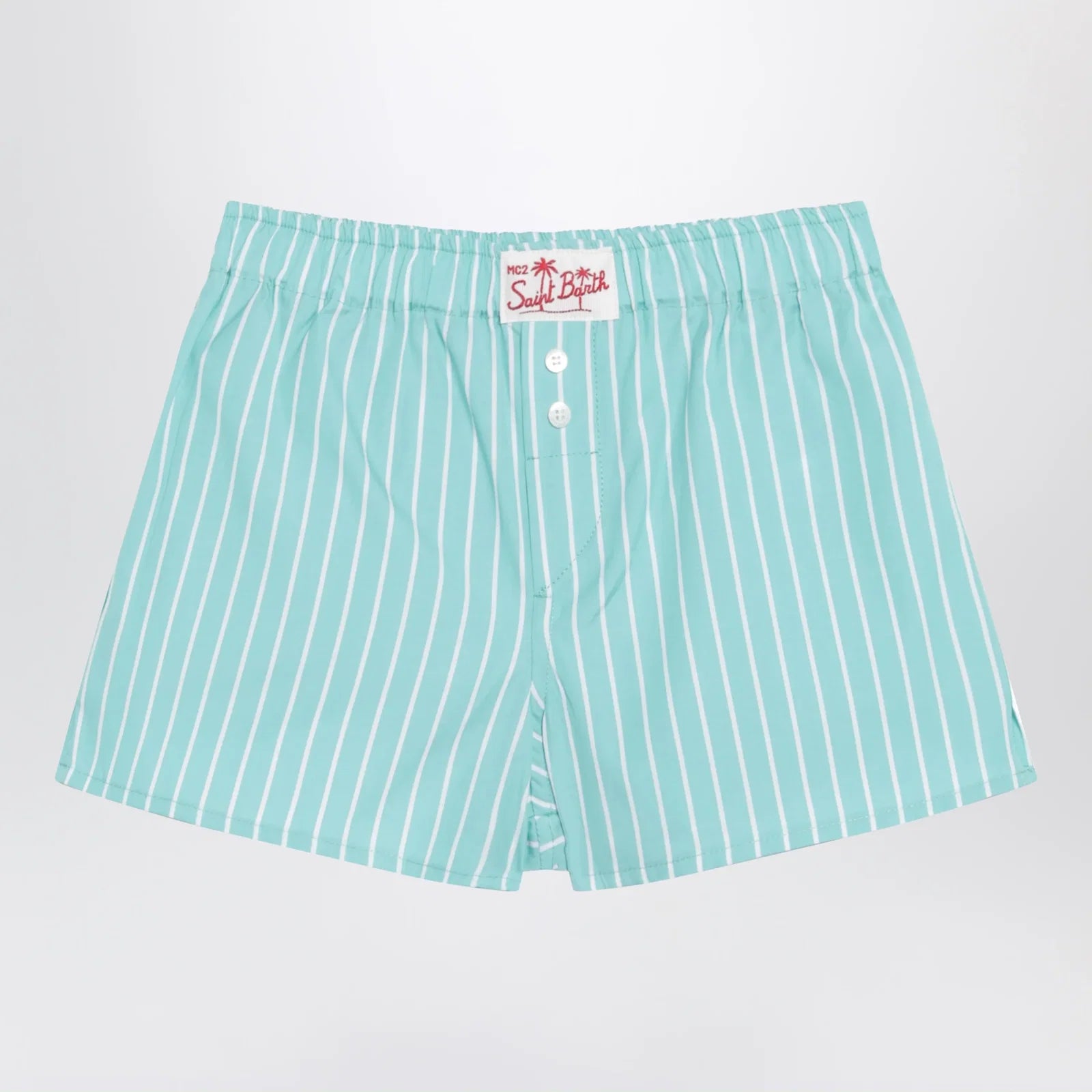 MC2 Saint Barth Aqua green striped cotton Shorts