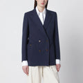 Blazé Milano Navy blue double-breasted jacket in linen and silk
