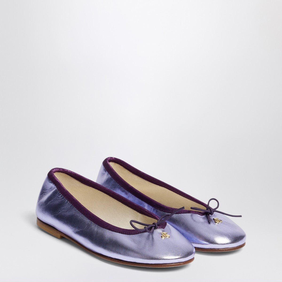 Bonpoint Lisa iridescent lilac leather ballet flats