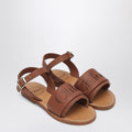 Chloé Brown leather sandals with logo