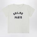 Chloé White cotton T-shirt with embroidered logo