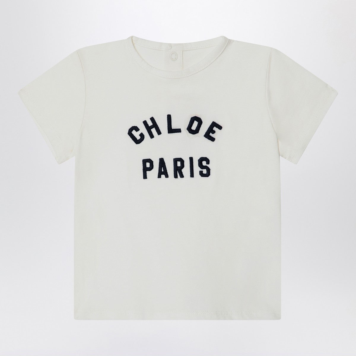 Chloé White cotton T-shirt with embroidered logo