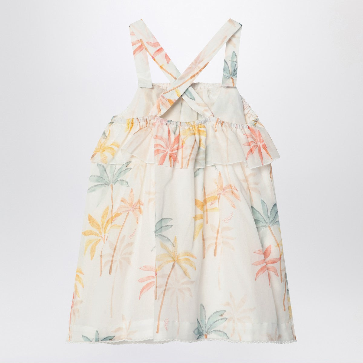 Chloé Ivory dress with multicolored pattern