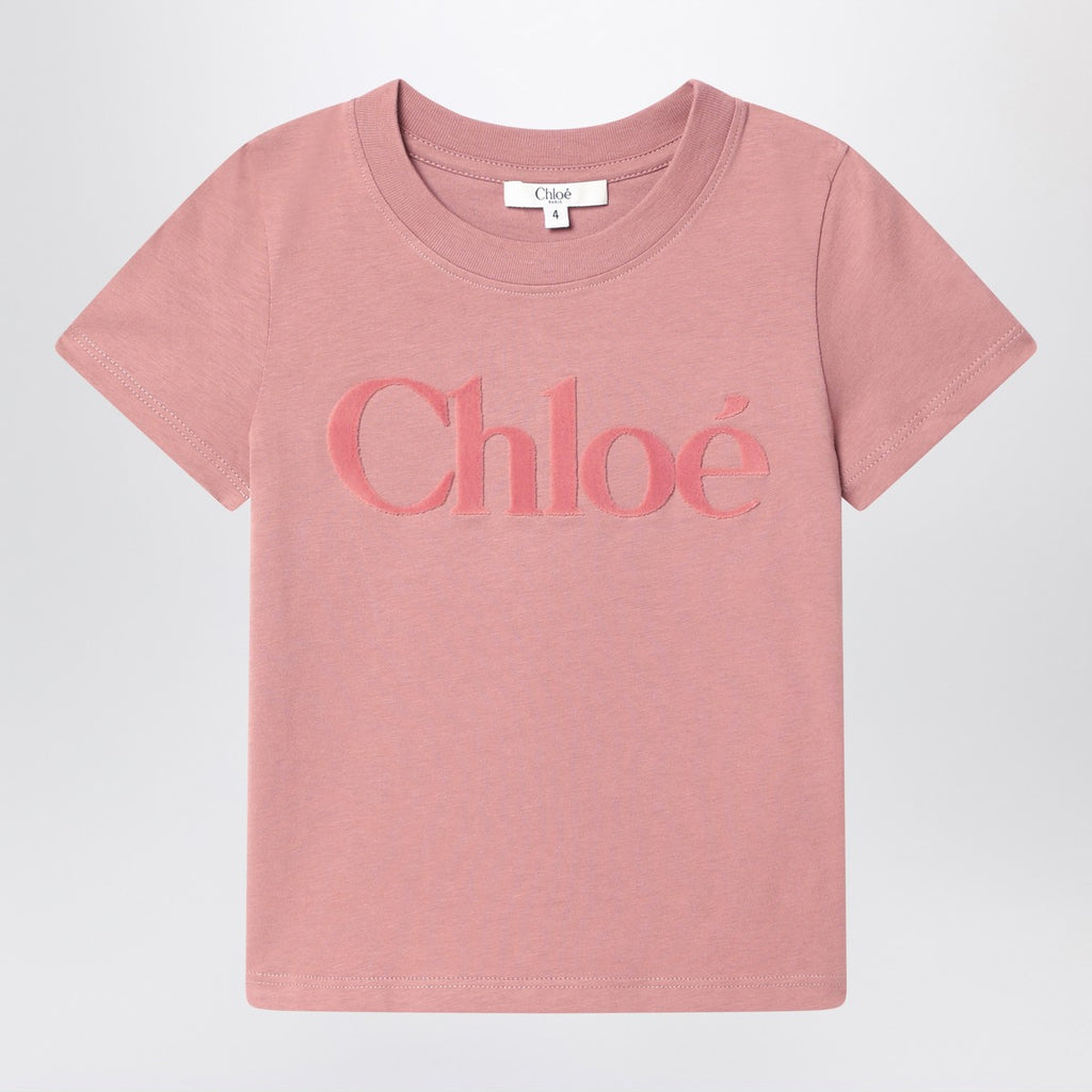Chloé Pink cotton T-shirt with logo