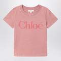 Chloé Pink cotton T-shirt with logo