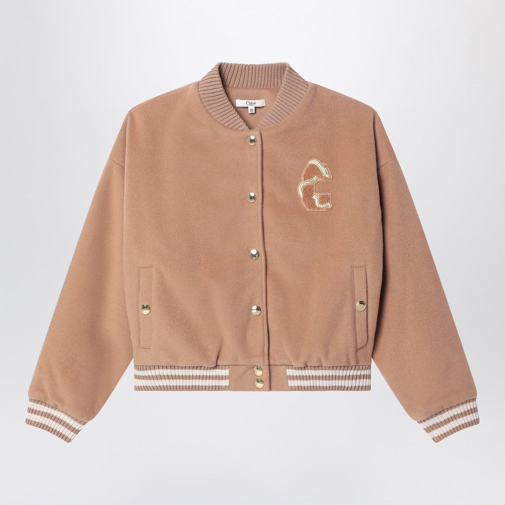 Chloé Peach-pink wool blend bomber jacket