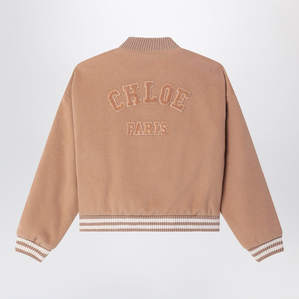 Chloé Peach-pink wool blend bomber jacket