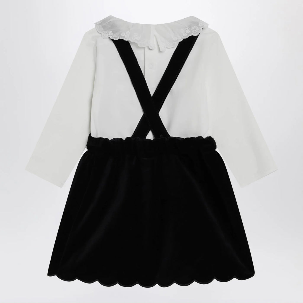 Chloé White and blue velvet dress