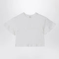 Chloé White cropped T-shirt with logo embroidery