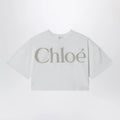 Chloé White cropped T-shirt with logo print