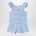 Chloé Light blue openwork romper with logo embroidery