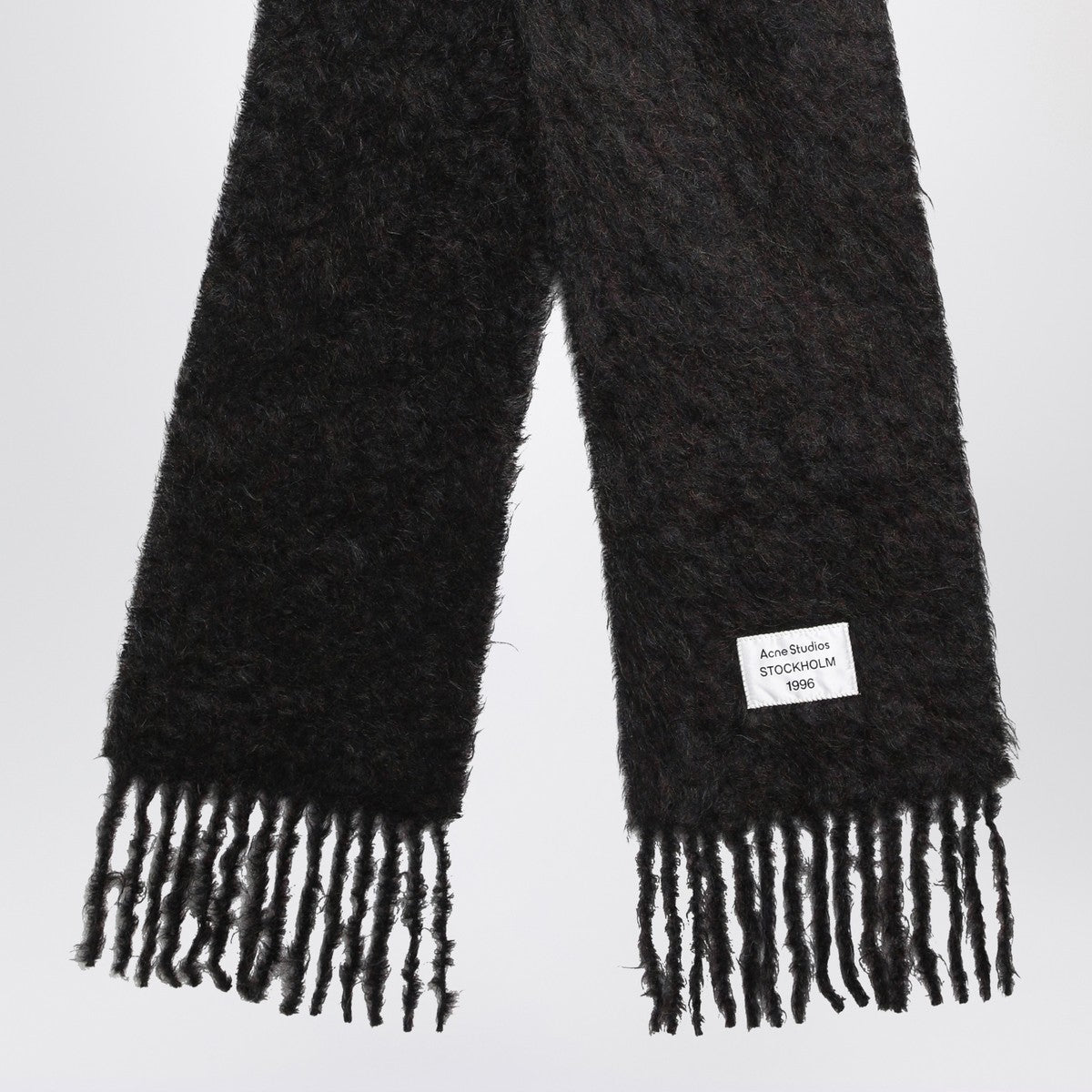 Acne Studios Black wool scarf with logo